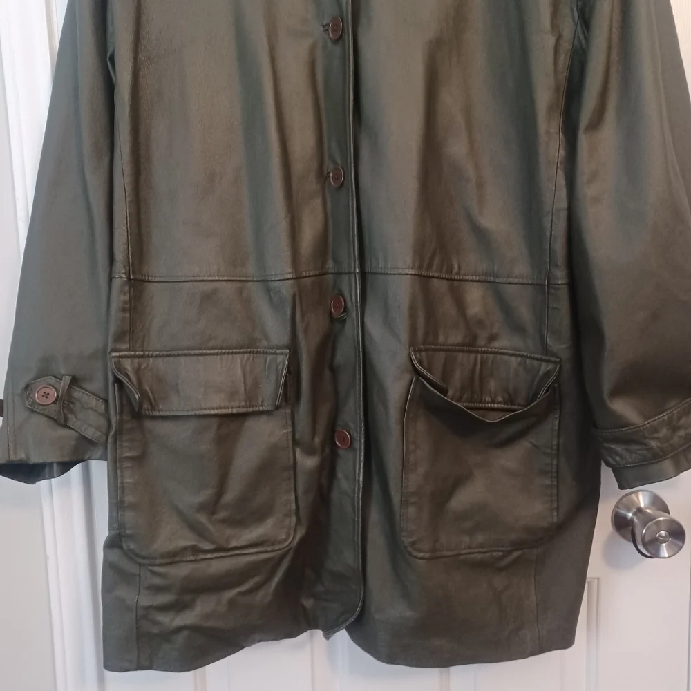 Newport News Leather Coat Plus Sz 3X /